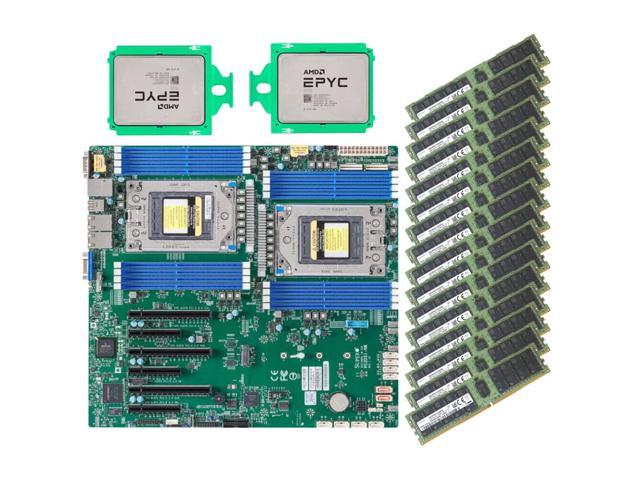 Supermicro H12DSI-N6 Motherboard + 2x AMD EPYC 7542 +16X32GB 2666mhz Samgsung ECC RAM (512GB total)+4x Samsung PM983 1.92TB 1x Samsung PM9A1 1TB 1x SAMSUNG 250GB 970 EVO PLUS 2x 2U Heat Sinks