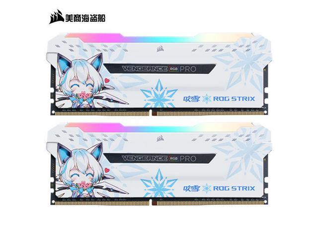 CORSAIR Vengeance RGB PRO SE7EN Snow Edition CORSAIR&ASUS ROG STRIX Joint Model 32GB (2x 16GB) 288-Pin PC RAM DDR4 3200 (PC4 25600) Intel XMP 2.0 Desktop Memory,White/Snow UDIMM