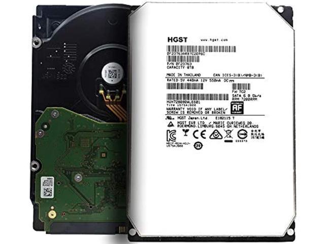 hgst ultrastar he8 huh728080ale601 8tb 7200rpm 128mb cache sata 6.0gb/s 3.5inch enterprise hard drive - 5 year warranty (renewed)