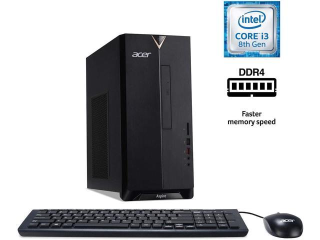 Acer Aspire  Desktop Computer, 9th Gen Intel Core i3-9100 4.2GHz, 8GB DDR4 RAM, 512GB SSD, 8X DVD, 802.11AC Wifi, USB 3.1 Type C, Windows 10 Home, Keyboard &  Mouse