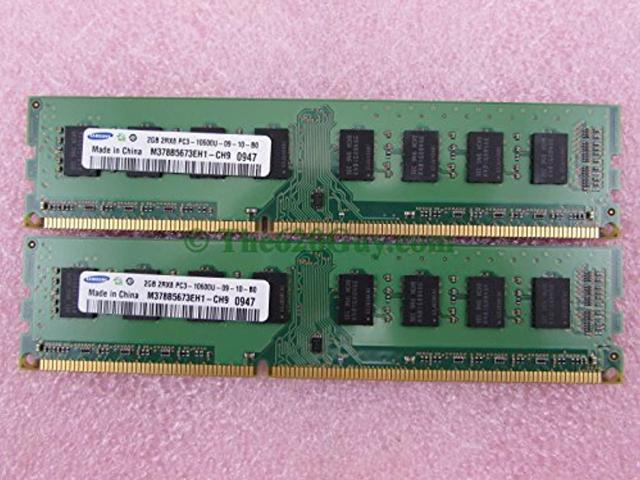 samsung 4gb 2x 2gb 2rx8 pc3-10600u ddr3 1333 desktop memory kit m378b5673eh1/fh0