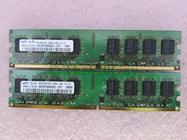samsung 4gb 2 x 2gb pc2-6400u ddr2 800 non-ecc unbuffered desktop memory kit