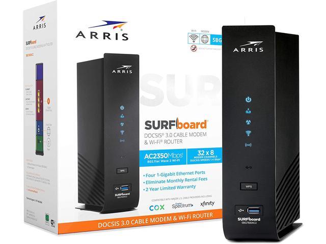 SURFboard SBG7600AC2 DOCSIS 3.0 Cable Modem & AC2350 Wi-Fi Router | Approved for Comcast Xfinity, Cox, Charter Spectrum & more | Four 1 Gbps Ports | 800 Mbps Max Internet Speeds 2 Year Warranty