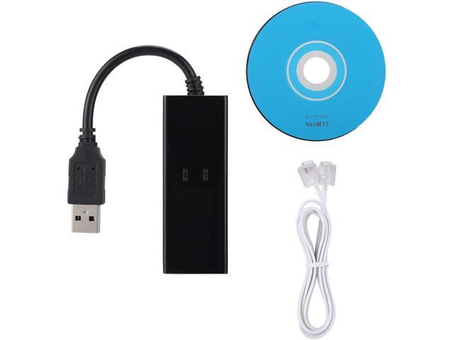 56K USB Modem External RJ11 to USB Adapter, V.92 Dial Up Fax Modem Multifunctional Data Modem for 64Bit WIN10/WIN8.1/WIN8/WIN7