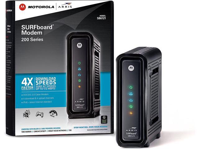 ARRIS SURFboard SB6121 4x4 DOCSIS 3.0 Cable Modem -Retail Packaging-Black