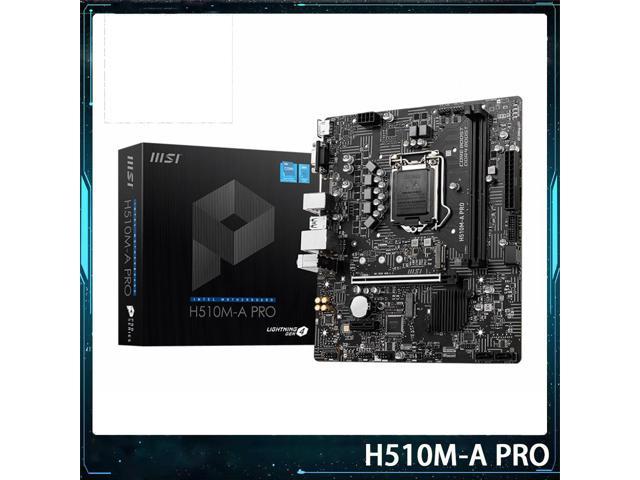 NEW H510M-A PRO For Msi LGA1200 DDR4 64G SATA3*4 M.2*2 USB3.2 Support I9 Mirco-ATX Desktop Motherboard Original Quality Fast Ship