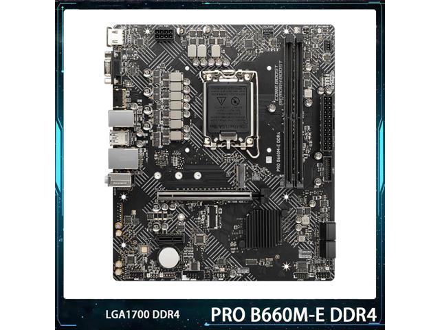 New PRO B660M-E DDR4 For Msi LGA1700 DDR4 64G SATA3*4 USB3.2 Support I9 Mirco-ATX Desktop Motherboard Original Quality Fast Ship