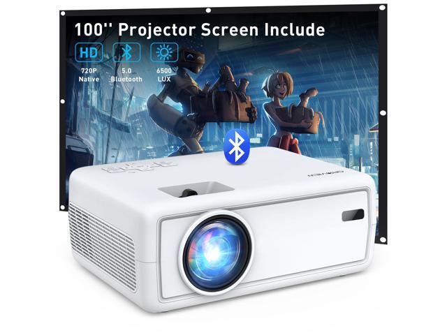 Mini Projector, 720P HD Portable Projector, 1080P Small WiFi Projector with 100" Projector Screen, 240" LCD Display Compatible with Fire Stick ,HDMI, VGA, USB, TVBox, Laptop, DVD