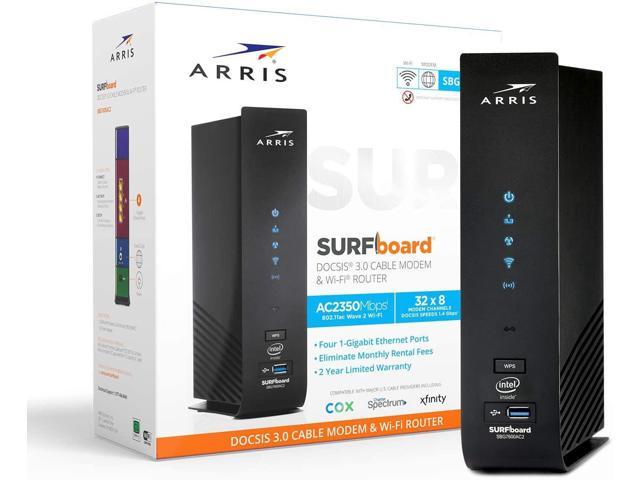 Surfboard Sbg7600ac2-rb Docsis 3.0 32x8 Cable Modem & Ac2350 Dual-band Wi-fi Router| Approved for Cox, Spectrum, Xfinity & Others (renewed)