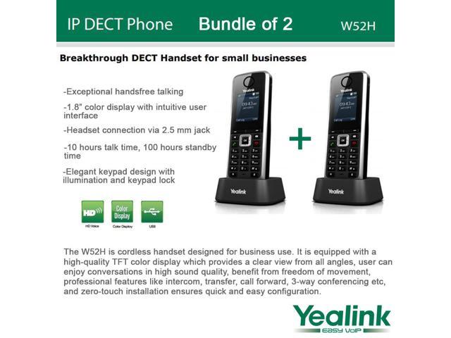 Yealink W52H 2-PACK SIP Cordless VoIP Phone System for Business Solutions