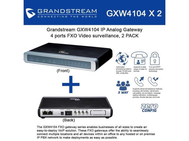 Grandstream GXW4104, Bundle of 2 IP Analog Gateway voice and video 4 FXO VoIP