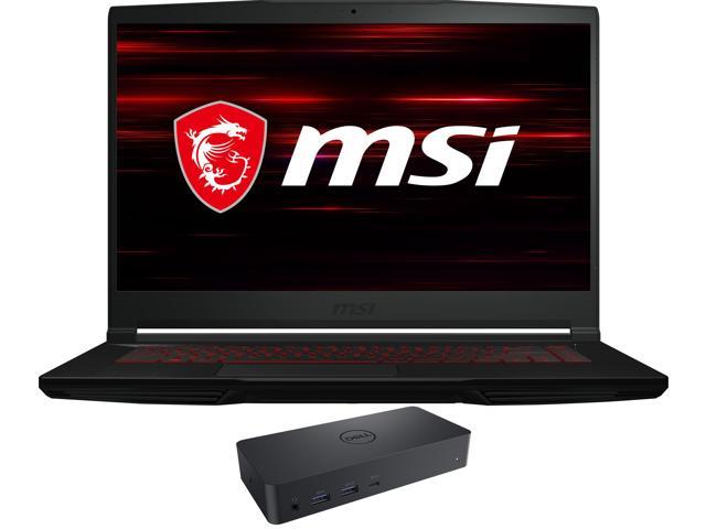 MSI GF63 Thin-15 Gaming & Entertainment Laptop (Intel i5-10500H 6-Core, 15.6" 60Hz Full HD (1920x1080), NVIDIA GTX 1650 [Max-Q], 8GB RAM, 500GB  HDD, Backlit KB, Wifi, Win 10 Home) with D6000 Dock