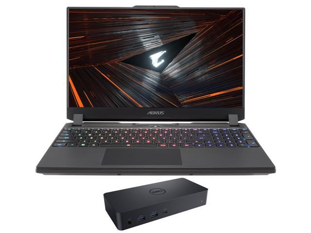 Gigabyte AORUS 15 Gaming Laptop (Intel i7-12700H 14-Core, 15.6" 165Hz 2K Quad HD (2560x1440), NVIDIA RTX 3070 Ti, 16GB RAM, 2x1TB PCIe SSD (2TB), Backlit KB, Wifi, Win 11 Home) with D6000 Dock