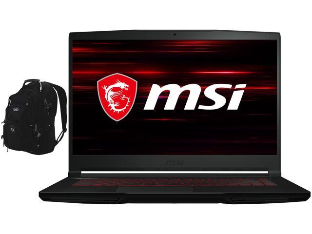 MSI GF63 Thin-15 Gaming & Entertainment Laptop (Intel i5-10500H 6-Core, 15.6" 60Hz Full HD (1920x1080), NVIDIA GTX 1650 [Max-Q], 8GB RAM, 256GB SSD, Win 10 Home) with Travel & Work Backpack