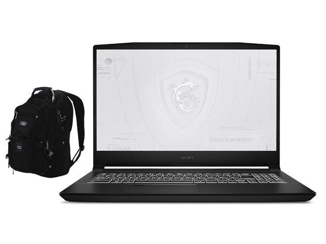 MSI WF66 11UJ-267 Workstation Laptop (Intel i7-11800H 8-Core, 15.6" 60Hz Full HD (1920x1080), NVIDIA RTX A2000, 16GB RAM, 1TB  SATA SSD, Backlit KB, Wifi, Win 11 Pro) with Travel & Work Backpack