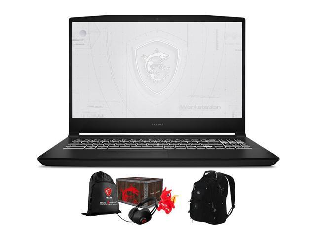MSI WF66 11UJ-267 Workstation Laptop (Intel i7-11800H 8-Core, 15.6" 60Hz Full HD (1920x1080), NVIDIA RTX A2000, 16GB RAM, 1TB  SATA SSD, Win 11 Pro) with Loot Box , Travel & Work Backpack