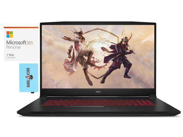 MSI Katana GF76 12UE-026 Gaming & Entertainment Laptop (Intel i7-12700H 14-Core, 17.3" 144Hz Full HD (1920x1080), NVIDIA GeForce RTX 3060, 16GB RAM, Win 11 Home) with Microsoft 365 Personal , Hub