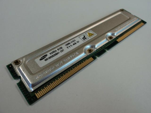 Samsung RAM Memory Module 128MB PC700-45 RDRAM RIMM ECC MR18R0828BN1-CK7